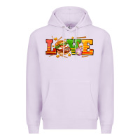 Lilac love with hamburger Premium Hoodie - AdoDesignShop