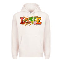 Pale Pink love with hamburger Premium Hoodie - AdoDesignShop