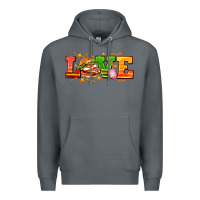 Rock love with hamburger Premium Hoodie - AdoDesignShop