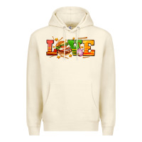 Sandshell love with hamburger Premium Hoodie - AdoDesignShop