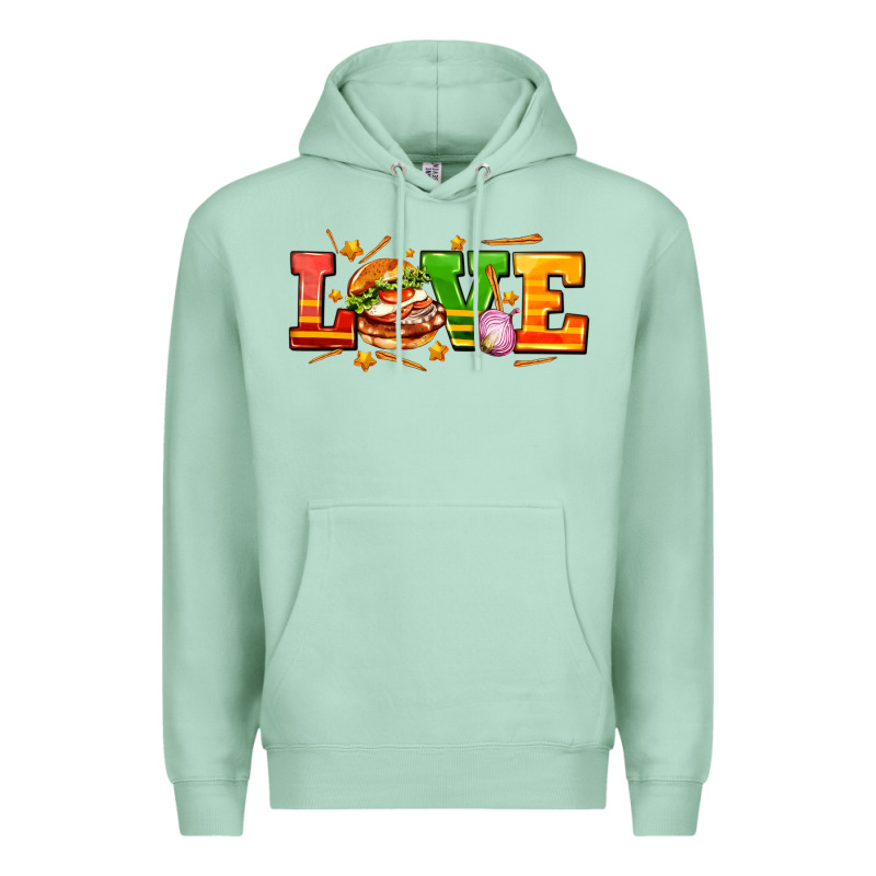 Love With Hamburger Premium Hoodie by AdoDesignShop | Teevron