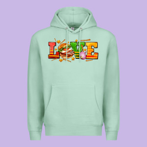 Love With Hamburger Premium Hoodie Designed By Adodesignshop
