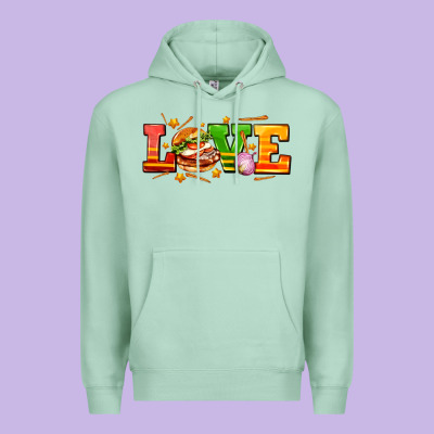 Love With Hamburger Premium Hoodie Designed By Adodesignshop