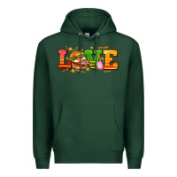 Sports Green love with hamburger Premium Hoodie - AdoDesignShop