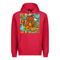 Cardinal thanksgiving turkey with tartan seamless pattern bbs Premium Hoodie - BundleAndBundleShop