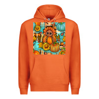 Carrot thanksgiving turkey with tartan seamless pattern bbs Premium Hoodie - BundleAndBundleShop