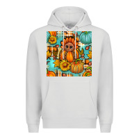Dove Grey thanksgiving turkey with tartan seamless pattern bbs Premium Hoodie - BundleAndBundleShop