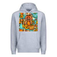 Heather Grey thanksgiving turkey with tartan seamless pattern bbs Premium Hoodie - BundleAndBundleShop