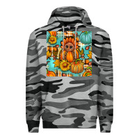 Slate Camo thanksgiving turkey with tartan seamless pattern bbs Premium Hoodie - BundleAndBundleShop