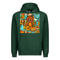 Sports Green thanksgiving turkey with tartan seamless pattern bbs Premium Hoodie - BundleAndBundleShop