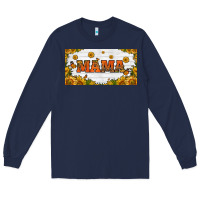 Navy sunflowers and butterflies mama license plate Long Sleeve Tee - HRA Design Shop