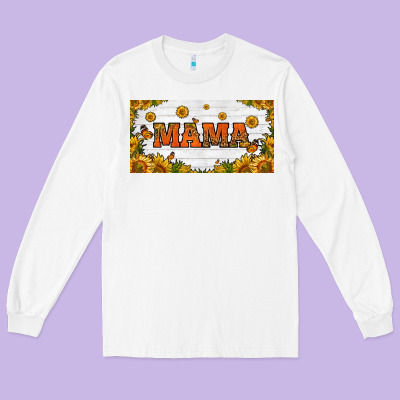 Sunflowers And Butterflies Mama License Plate Long Sleeve Tee Designed By Hra Design Shop