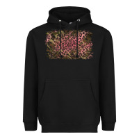 Black Camouflage Pink Leopard Background Heavyweight Hoodie - Jasminsmagicworld