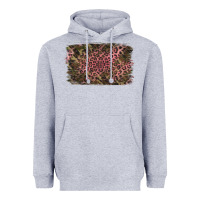 Heather Grey Camouflage Pink Leopard Background Heavyweight Hoodie - Jasminsmagicworld