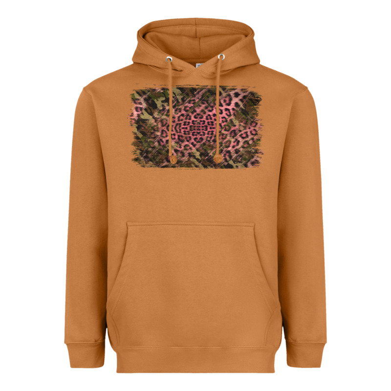 Camouflage Pink Leopard Background Heavyweight Hoodie by Jasminsmagicworld | Teevron