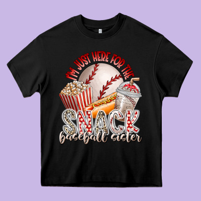 I Am Just Here For The Snack Baseball Sister Heavy Core Tee Designed By Racoondesign