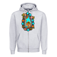 Heather Grey gemstone pumpkin fall Zipper Hoodie - JahusDesignShop