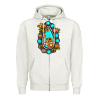 Oatmeal Heather gemstone pumpkin fall Zipper Hoodie - JahusDesignShop