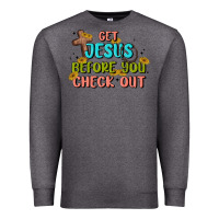 Charcoal Heather get jesus before you check out Premium Sweatshirt - MaliasSmallBusiness