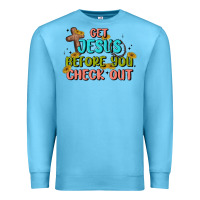 Ocean Blue get jesus before you check out Premium Sweatshirt - MaliasSmallBusiness