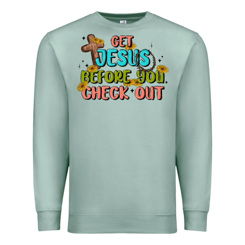 Get Jesus Before You Check Out Premium Sweatshirt by MaliasSmallBusiness | Teevron