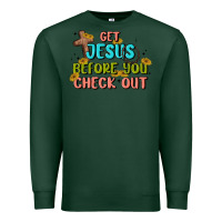 Sports Green get jesus before you check out Premium Sweatshirt - MaliasSmallBusiness
