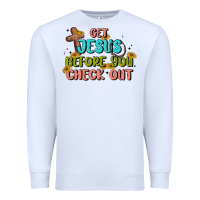 White get jesus before you check out Premium Sweatshirt - MaliasSmallBusiness