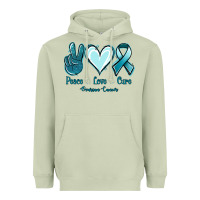 Matcha Peace Love Cure Ovarian Cancer Heavyweight Hoodie - Jasminsmagicworld