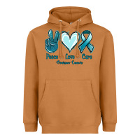 Meerkat Peace Love Cure Ovarian Cancer Heavyweight Hoodie - Jasminsmagicworld