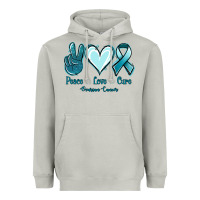 Moon Dust Peace Love Cure Ovarian Cancer Heavyweight Hoodie - Jasminsmagicworld