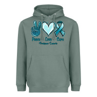 Sage Peace Love Cure Ovarian Cancer Heavyweight Hoodie - Jasminsmagicworld