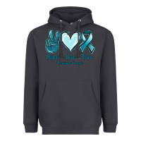 Smoke Peace Love Cure Ovarian Cancer Heavyweight Hoodie - Jasminsmagicworld