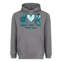 Storm Peace Love Cure Ovarian Cancer Heavyweight Hoodie - Jasminsmagicworld