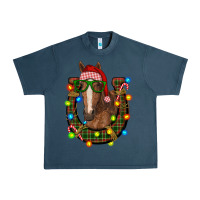 Midnight Navy christmas horseshoe with horse Urban Heavy Tee - RanaPortraitStore