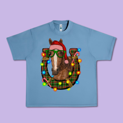 Christmas Horseshoe With Horse Urban Heavy Tee Designed By Ranaportraitstore