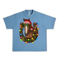 Pebble Blue christmas horseshoe with horse Urban Heavy Tee - RanaPortraitStore