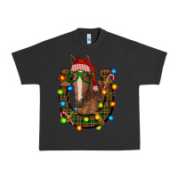 Pigment Black christmas horseshoe with horse Urban Heavy Tee - RanaPortraitStore