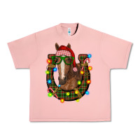Salmon christmas horseshoe with horse Urban Heavy Tee - RanaPortraitStore