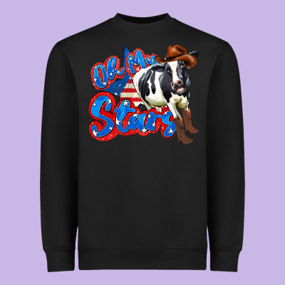 Oh My Stars Cow Heavyweight Sweatshirt Designed By Zillion Design Studio