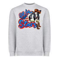 Heather Grey oh my stars cow Heavyweight Sweatshirt - Zillion Design Studio