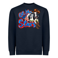 Navy oh my stars cow Heavyweight Sweatshirt - Zillion Design Studio