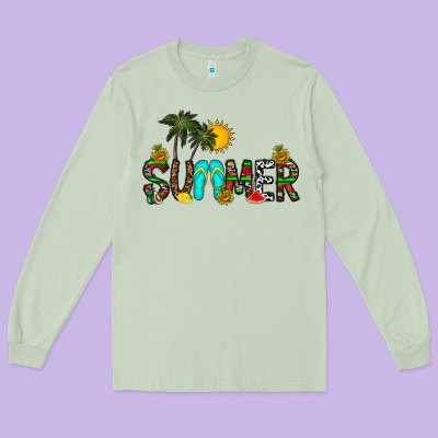 Summer Long Sleeve Tee Designed By Cowhidedigitalart