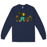 Navy summer Long Sleeve Tee - CowhideDigitalArt