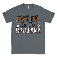 Charcoal Heather take me to the ballpark Classic Tee - CowhideDigitalArt
