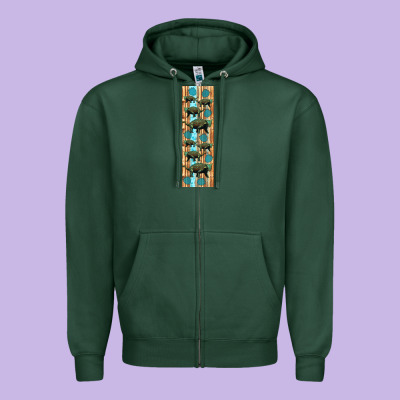 Dinosaur Ankylosaurus Pen Wrap Zipper Hoodie Designed By Artiststas