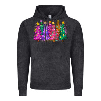 Vintage Black christmas trees and lights Vintage Hoodie - Zillion Design Studio