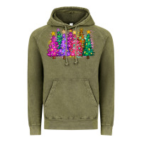 Vintage Olive christmas trees and lights Vintage Hoodie - Zillion Design Studio
