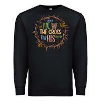 Black when he was one the cross i was one his mind Premium Sweatshirt - MaliasSmallBusiness