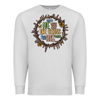 Dove Grey when he was one the cross i was one his mind Premium Sweatshirt - MaliasSmallBusiness