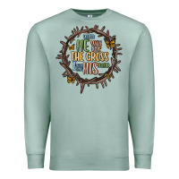 Seafoam when he was one the cross i was one his mind Premium Sweatshirt - MaliasSmallBusiness